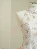 Elegant Light Pink Satin Lace Sequin Beaded Evening Dress Slit Mermaid Prom Dress Y8672