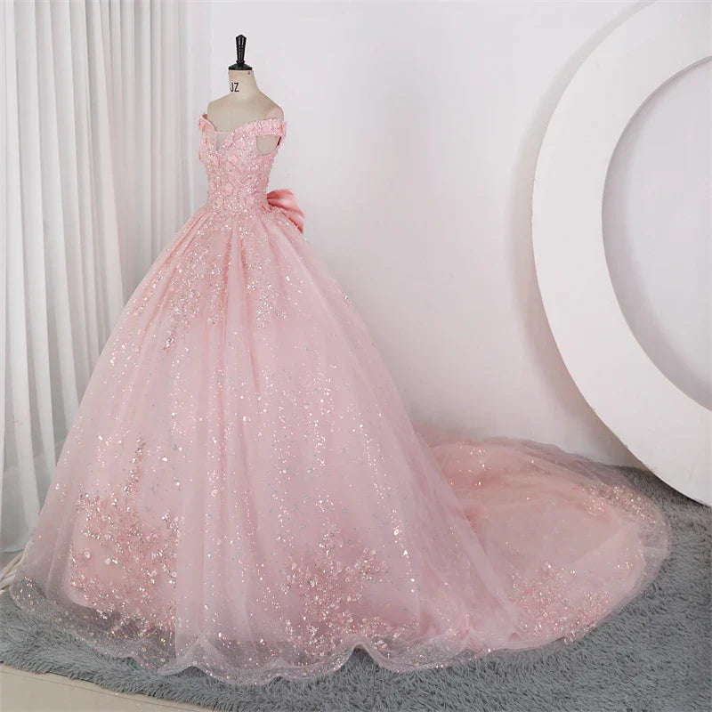 Shinny Sequin Party Dresses 15 Quinceanera Dresses Ball Gown Luxury Glitter Prom Gown 15 Year Old Dress Customized For Girls