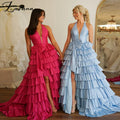 Modern Frilled Pleat Evening Dress Aline Bow Saudi Arabric Muslim Formal Occasion Vestidos De Fiesta Noche Customized