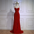 Elegant Red Prom Dress with Slit LA72998