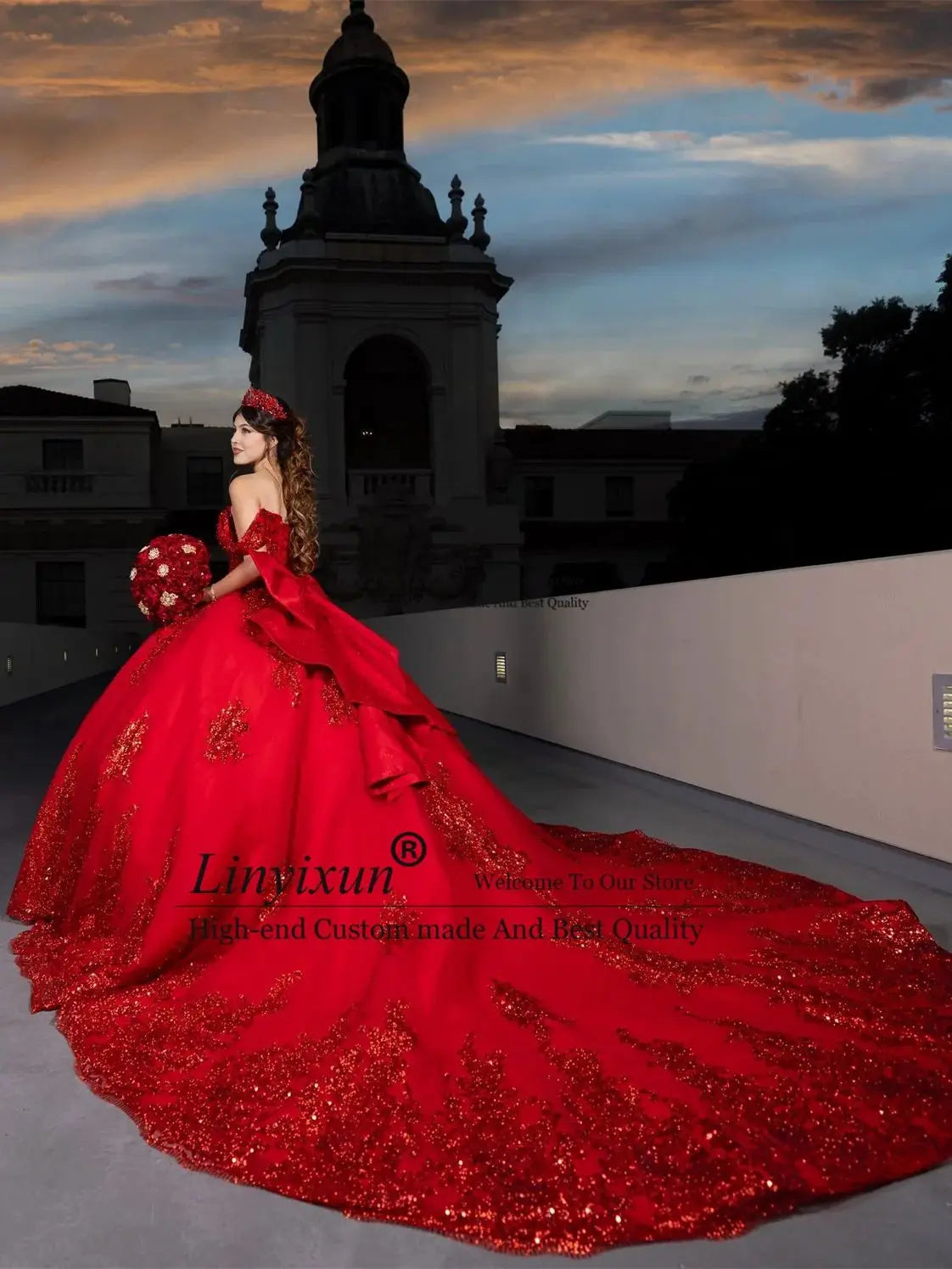 Ball Gown Quinceanera Dress Lace Applique Sequins Mexican Sweet 16 Dress Off Shoulder With Bow Vestidos De 15 Años Customized