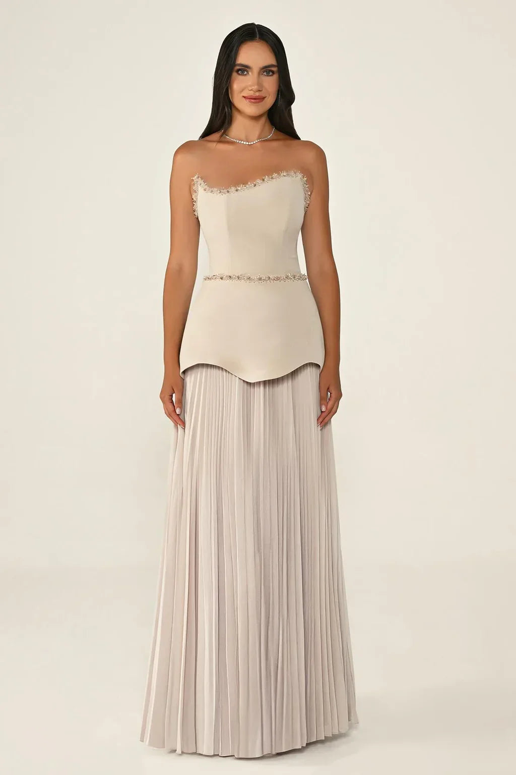 Women Formal Event Dresses Strapless Pink Evening Gown Customized Draped Beading Long Prom Party Dresses 2025 Birthday