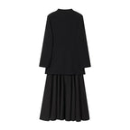 2025 New Women Fashion Dress Splicing Blazer Long Dresses Long Sleeve Office Chic Dresses For Women Spring Autumn Dress
