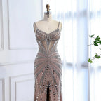 Luxury Nude Corset Beaded Mermaid Prom Dress LA72803A