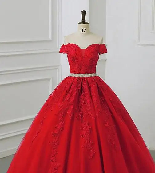 Vestidos  Quinceañera Off The Shoulder Quinceanera Dresses Diamond Belt Ball Gown Party Prom Dresses For Quinceanera Customized