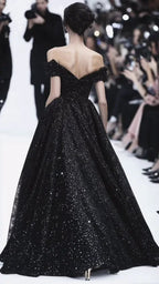 Sparkly Off The Black Sequins Prom Dress Formal Evening Dress Y8344