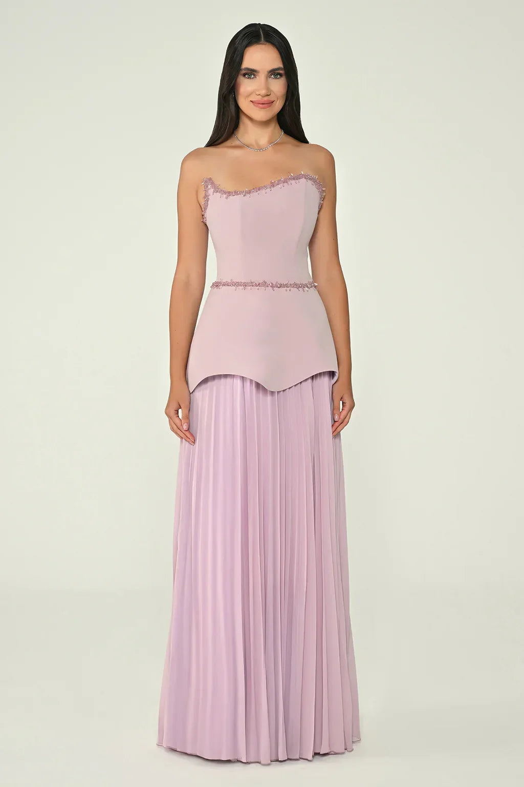 Women Formal Event Dresses Strapless Pink Evening Gown Customized Draped Beading Long Prom Party Dresses 2025 Birthday