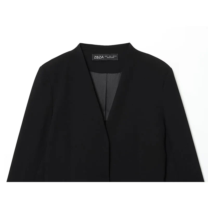 2025 New Women Fashion Dress Splicing Blazer Long Dresses Long Sleeve Office Chic Dresses For Women Spring Autumn Dress