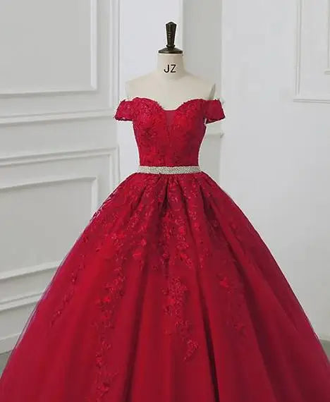Vestidos  Quinceañera Off The Shoulder Quinceanera Dresses Diamond Belt Ball Gown Party Prom Dresses For Quinceanera Customized