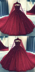 Tulle Ball Gown Prom Dress With Cape S8254