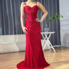 Elegant Red Prom Dress with Slit LA72998