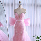 Luxury Dubai Pink Bow Evening Dress LA73061A
