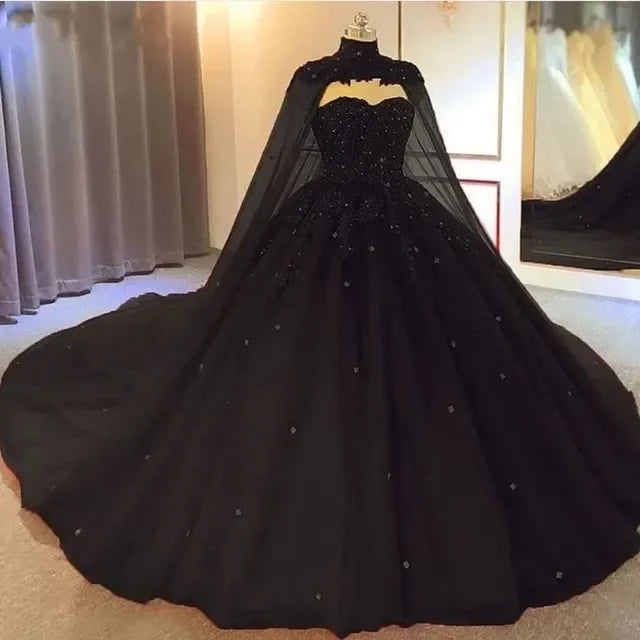 Quinceanera Dresses Elegant Sexy Cloak Sweetheart Appliques Crystal Ball Gown with Plus Size Sweet 16 Debutante Party Birthday