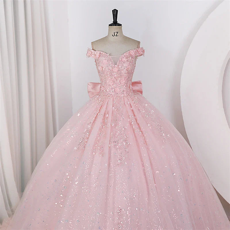 Shinny Sequin Party Dresses 15 Quinceanera Dresses Ball Gown Luxury Glitter Prom Gown 15 Year Old Dress Customized For Girls