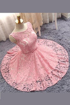 Pink A-line Princess Sheer Floral Homecoming Dresses with Appliques
