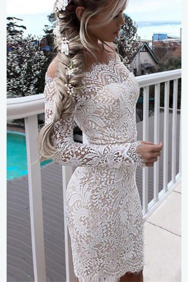 Affordable Lace White Cute Homecoming Dress for Teens, Short Prom Dresses