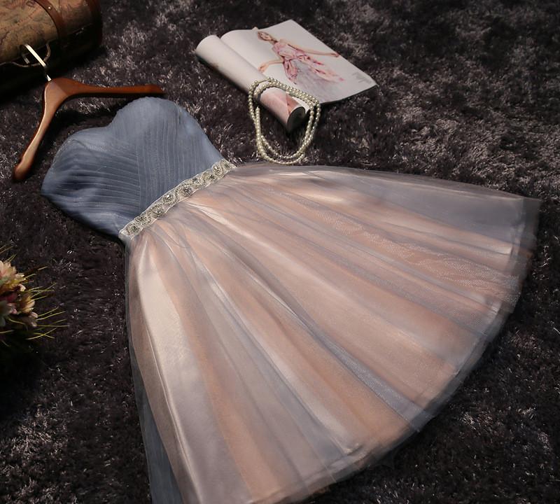 Simple Tulle A-line Homecoming Dresses,Short Prom Dresses for Girls