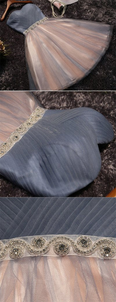 Simple Tulle A-line Homecoming Dresses,Short Prom Dresses for Girls