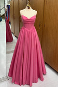 Strapless Lace-Up A-Line Long Formal Dress