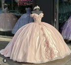 Shiny Pink Quinceanera Dress Ball Gown Applique Party Gowns Sweet 16 Dress  Y2567