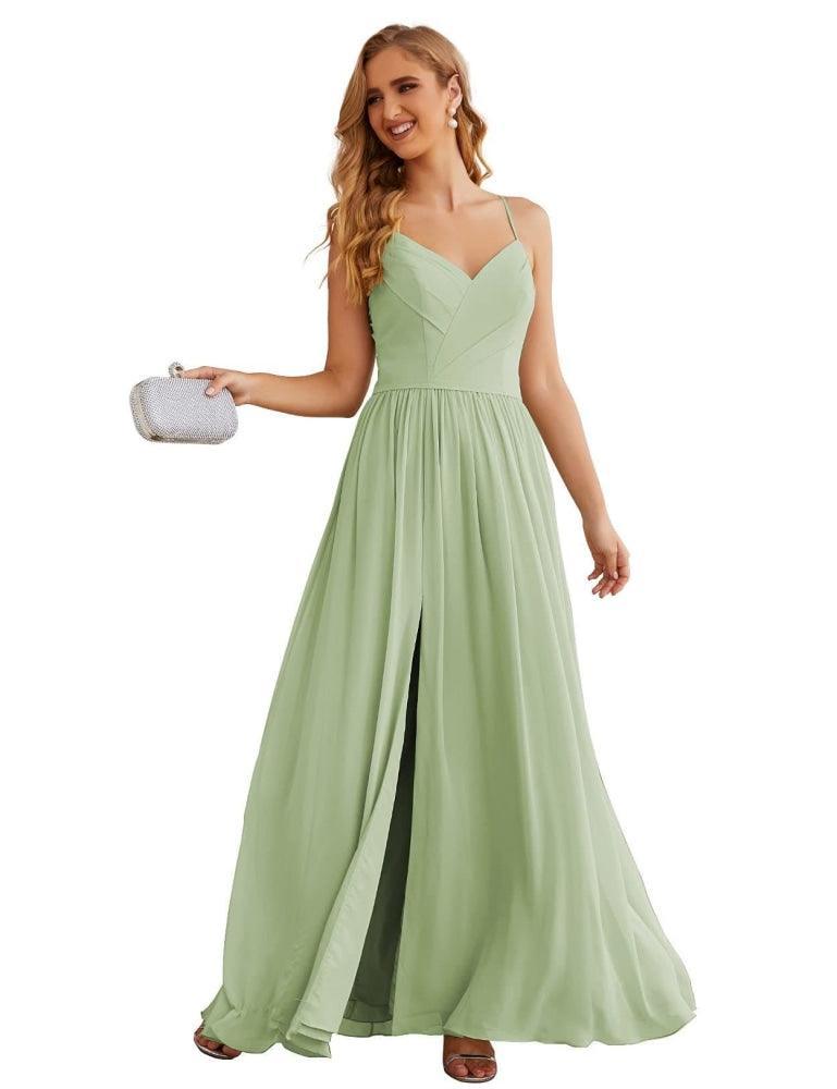 Spaghetti Strap Bridesmaid Dresses Long Formal Party Prom Gowns 28060