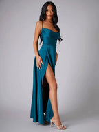 Satin Backless Evening Dress SYP6