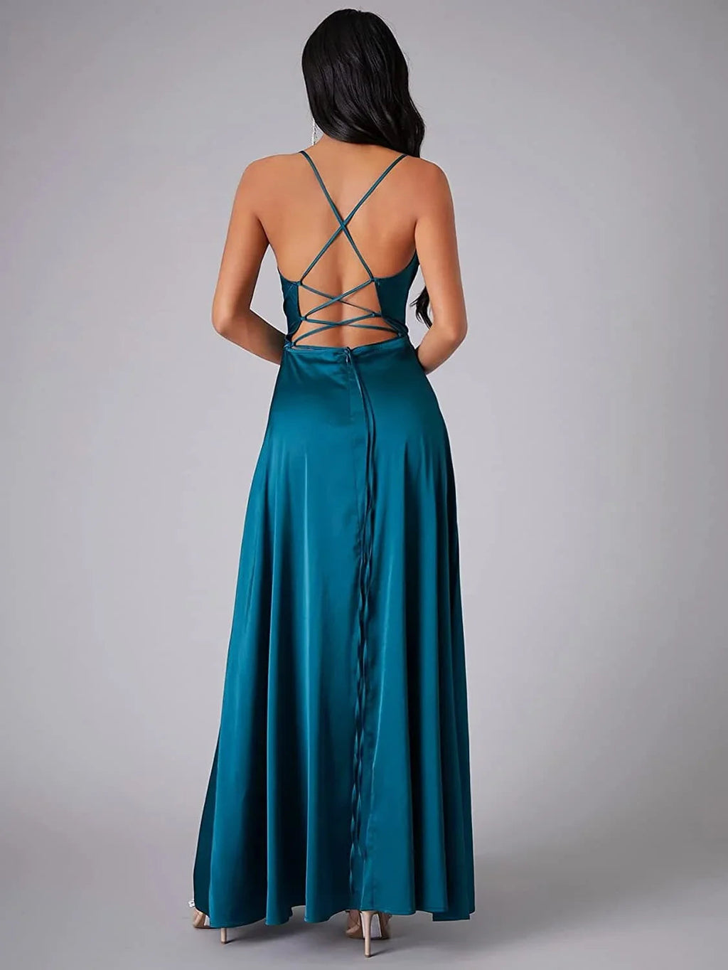 Satin Backless Evening Dress SYP6