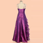 Msikoods Vintage Evening Dress 2026 Lace Appliques Beading Luxury Prom Dress Boho Ruched Pleats Party Gown Customized
