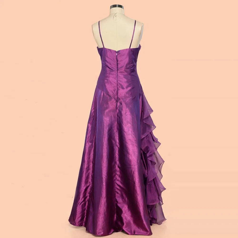 Msikoods Vintage Evening Dress 2026 Lace Appliques Beading Luxury Prom Dress Boho Ruched Pleats Party Gown Customized
