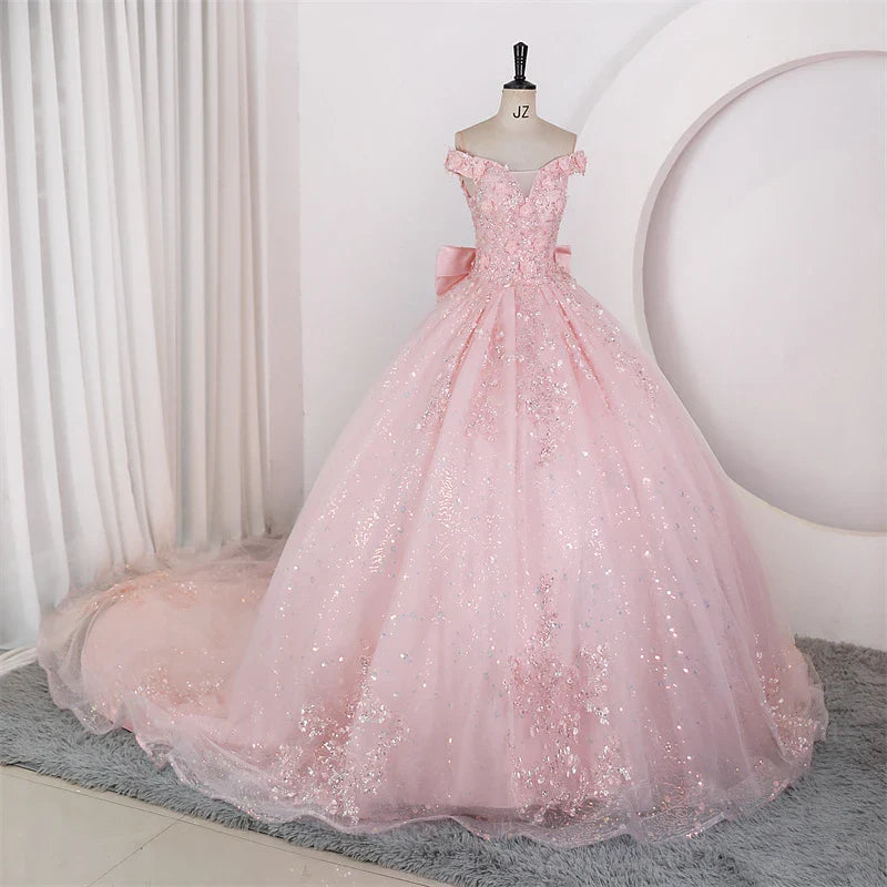 Shinny Sequin Party Dresses 15 Quinceanera Dresses Ball Gown Luxury Glitter Prom Gown 15 Year Old Dress Customized For Girls