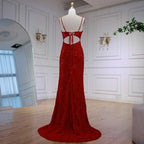 Elegant Red Prom Dress with Slit LA72998