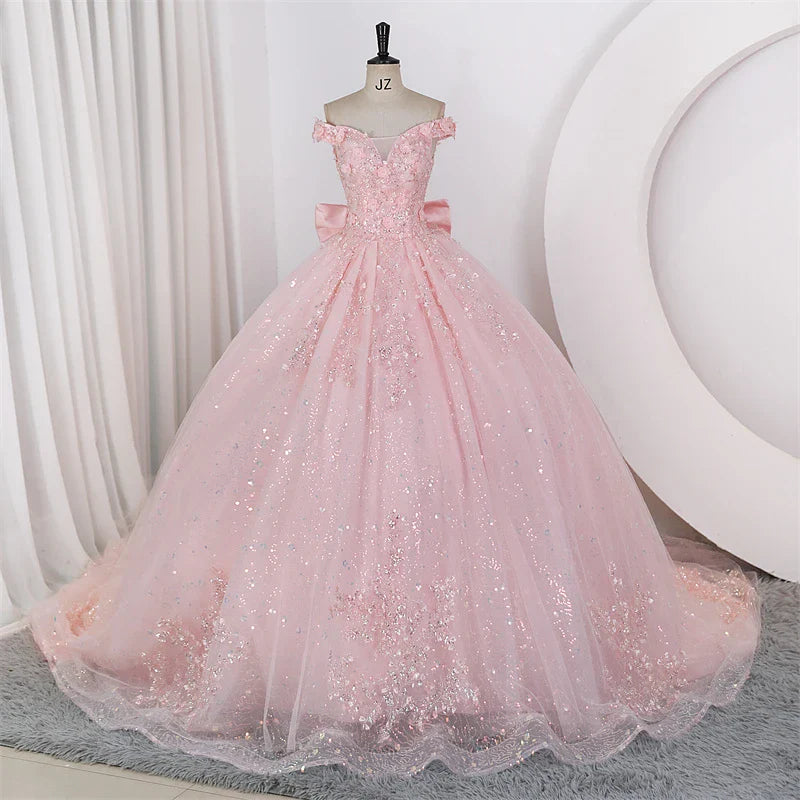 Shinny Sequin Party Dresses 15 Quinceanera Dresses Ball Gown Luxury Glitter Prom Gown 15 Year Old Dress Customized For Girls