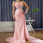 Elegant Pink Glitter Prom Dress with Slit LA72997