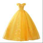 Luxury Gold Lace Quinceanera Party Dress Ball Gown 12 Colors