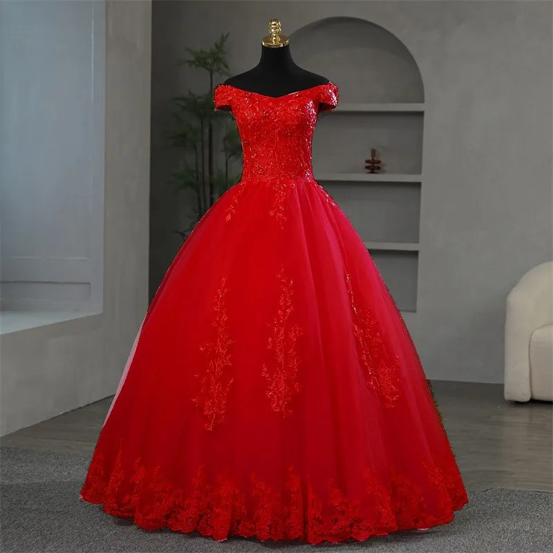 Off Shoulder Purple Quinceanera Dresses Sweet Flower Party Dress Luxury Appliques Ball Gown Real Photo Prom Dress Boho Vestidos