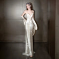 Luxurious Champagne White Sequin Formal Gown Strapless Sweetheart Neck and Sleeveless Evening Gala Gown Red Carpet Prom Dress