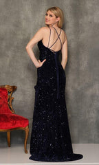 Sequined Red Prom Dress With Split Special Occasion SYP52