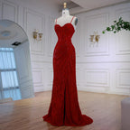 Elegant Red Prom Dress with Slit LA72998