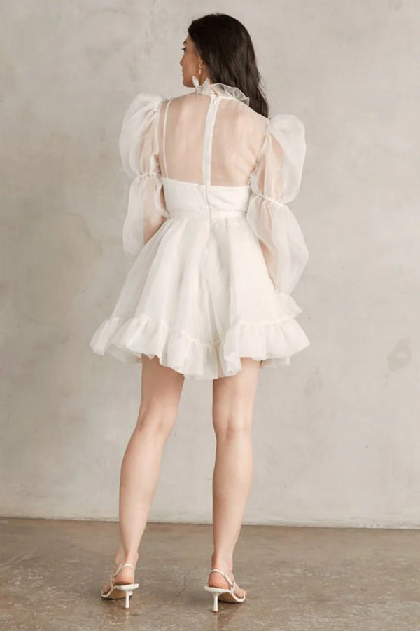 Short Wedding Dresses Long Sleeves Vintage Wedding Dress