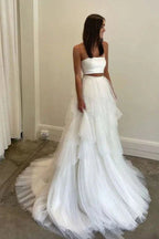 Simple Two Piece Wedding Dress Country Wedding Dress With Layered