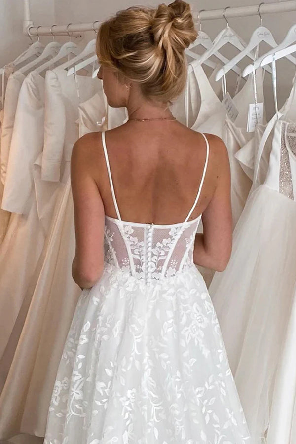 Sweetheart Ball Gown Lace Wedding Dress With Detachable Puff Sleeves