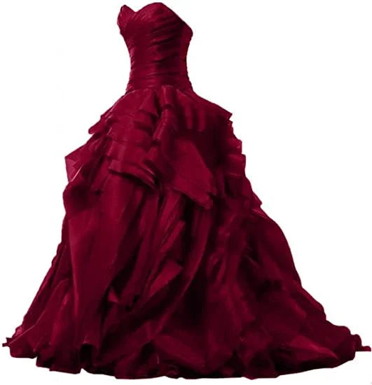 Burgundy Evening Gowns,Ball Gown Formal Dress,Evening Gowns For Teens Y1558