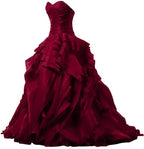Burgundy Evening Gowns,Ball Gown Formal Dress,Evening Gowns For Teens Y1558