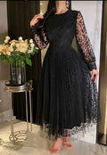 Elegant Black A-line Evening Dress Black Formal Dress Y5730
