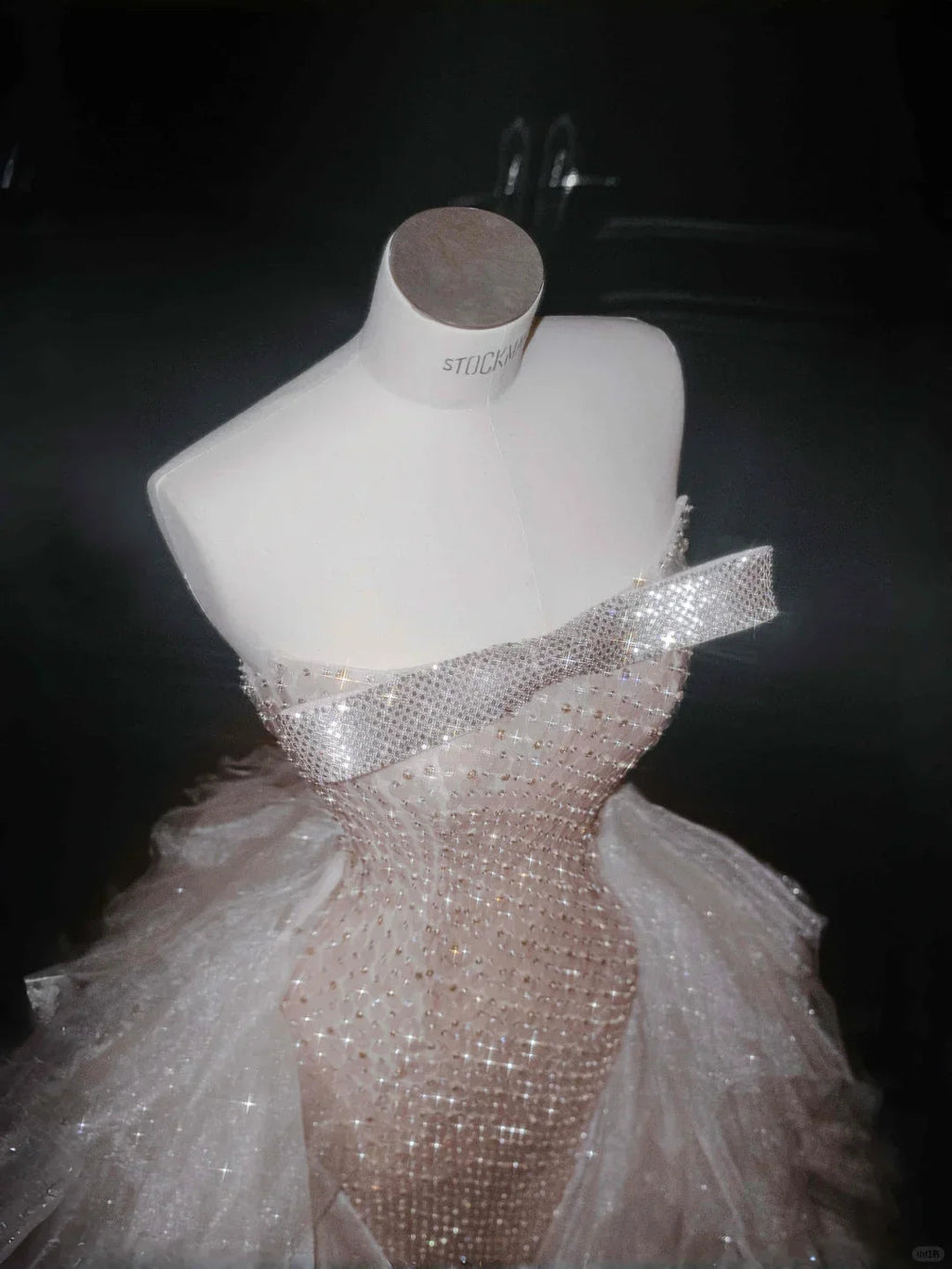 Gorgeous Champagne Tulle Sequins Beaded Sheath Long Prom Dress Evening Dress Y8658