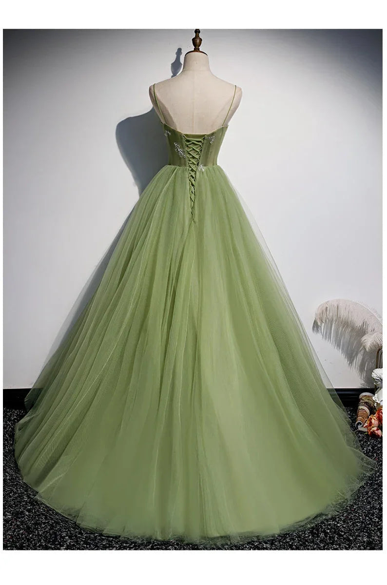 Girls Formal Evening Dress Women's Prom Dresses Party Graduation Gowns Long Green Party Dresses Y4379