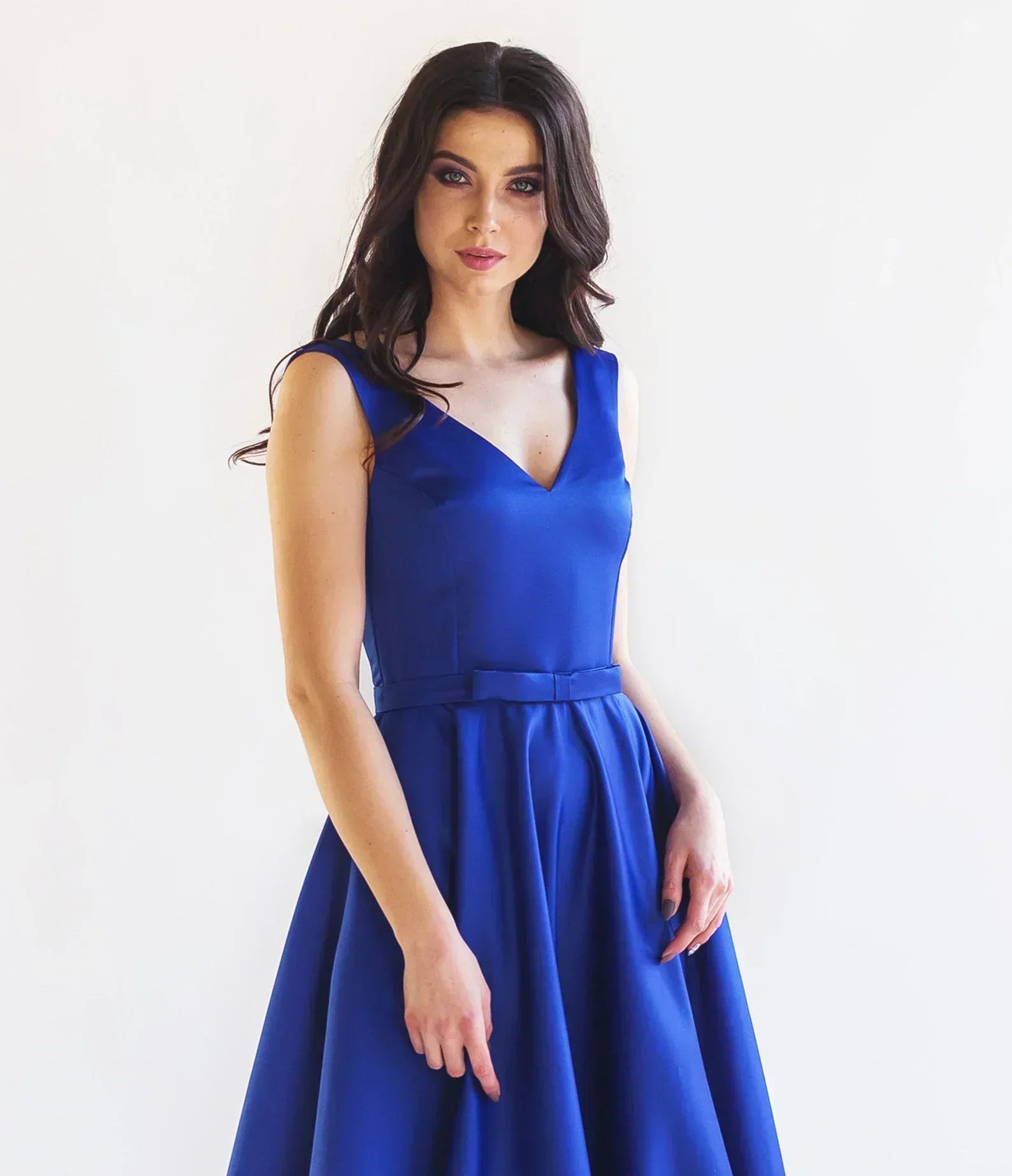 Satin Prom Dress Lace Up Formal Dress SYP187