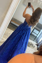 Roycebridal Zara |A-line Sequined Lace Long Prom Dress with Pockets