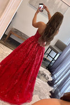 Roycebridal Zara |A-line Sequined Lace Long Prom Dress with Pockets