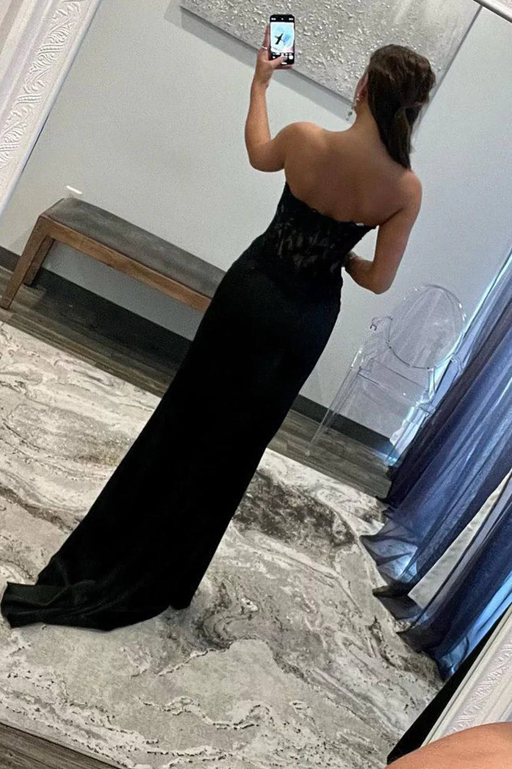 Sunnderly Amaya |Sheath Sweetheart Long Satin Prom Dress with Slit
